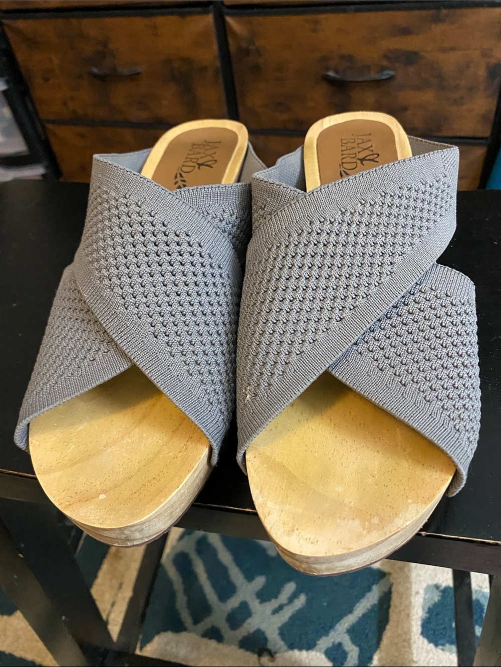 Gray Crisscross Knit Slide Sandals - Jack &amp; Jill